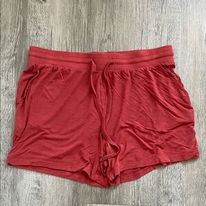 Kate Quinn Women’s Large Bamboo Soft Lounge Pajama Shorts Burnt Orange Pocket